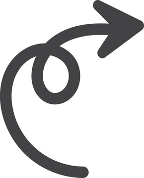 Doodle Arrow Icon, Hand Drawn Direction Symbol,  Arrow Icon for Navigation, Infographic, Web Interface and Creative Graphic Illustration