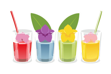 set of different juice