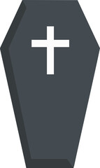 Obraz premium Black Coffin with Cross