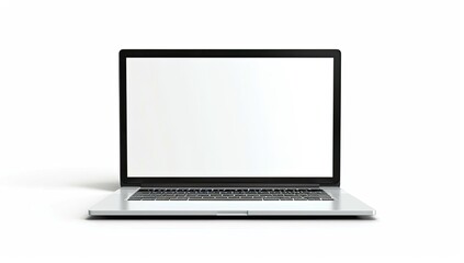 Laptop Display. Mockup Template. Plain White Background for product placement