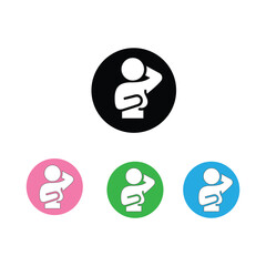  circular Breast self examination icon set.