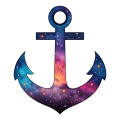 A heavy metal anchor with a rope is a nautical symbol of security for a ship at sea