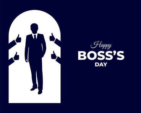Happy Boss Day. 16 October. Template for background with banner, poster and card. Flat illustration. Jpeg format.