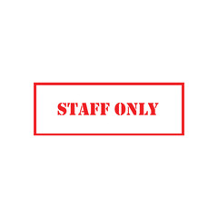 : Staff only label vector design.