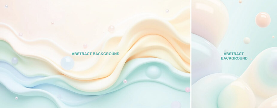 Abstract background with waves and circle shape. Abstract background with pastel color for for flyer, poster, social media template