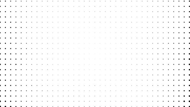 Stop motion zoom animation grid paper texture background black halftone design on white background. Crumpled black halftone grid Paper 4k quality
