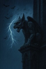Halloween Night Watcher in the Rain