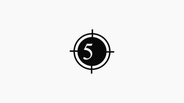 number 5 painter by brush isolated on white background