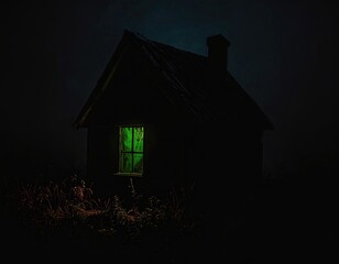 Strange Cabin With Green Illumination