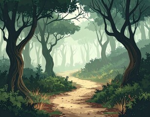 Deep Woods With a Crooked Passage