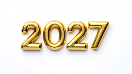 Golden year 2027 balloons celebrate future new year opportunities and celebrations