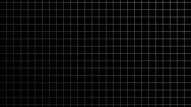 Stop motion animation grid paper texture background. Crumpled Black Paper 4k quality