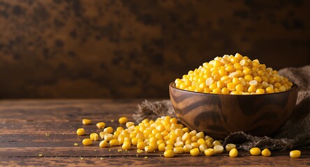 Harvesting fresh yellow corn kernels in rustic bowl still life photography natural setting close-up perspective