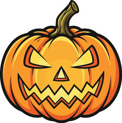 Spooky Jack O Lantern glowing with Halloween spirit and spooky grin