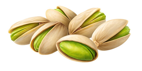Close-Up of Shelled Pistachio Nuts with Green Kernels Isolated on Transparent Background
High-Resolution Detail of Pistachio Nuts in Split Shells with Vibrant Texture
