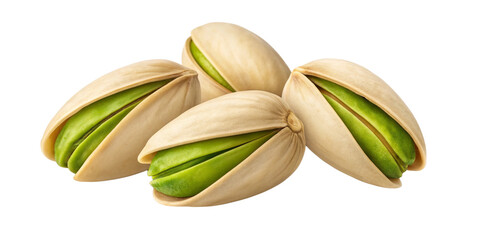 Close-Up of Shelled Pistachio Nuts with Green Kernels Isolated on Transparent Background
High-Resolution Detail of Pistachio Nuts in Split Shells with Vibrant Texture