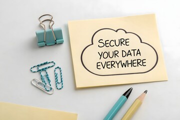 Note with cloud icon and text Secure Your Data Everywhere
