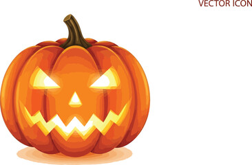 Spooky jack-o'-lantern glowing with Halloween fright and fun