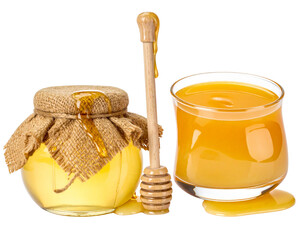Two Distinct Honey Jar Designs, isolated on transparent background
