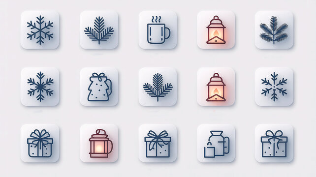 Winter Website Icons Collection: No Text Needed