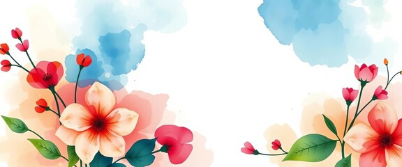 Abstract watercolor floral design for notebook cover, personalized, flowers