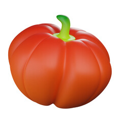 Red Bell Pepper Isolated with Transparent Background Glossy Rendered 3d Vegetable Fresh and Vibrant for Culinary and Dietary Use