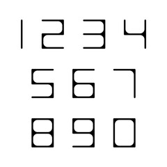 Set of numbers with black typography design elements