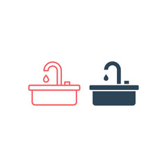 Fototapeta premium Sink vector illustration icons set