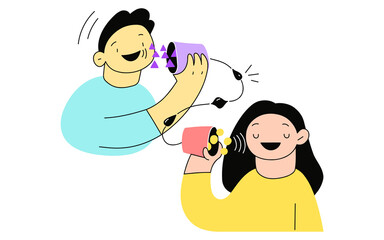 Flat Vector Illustration of Language Translation and Communication