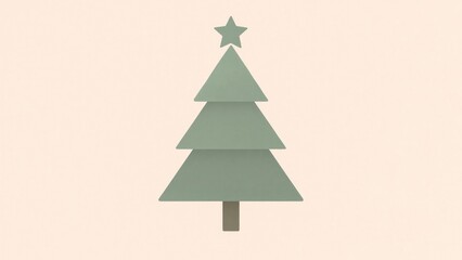 Fototapeta premium Minimalist geometric Christmas tree wallpaper for desktop