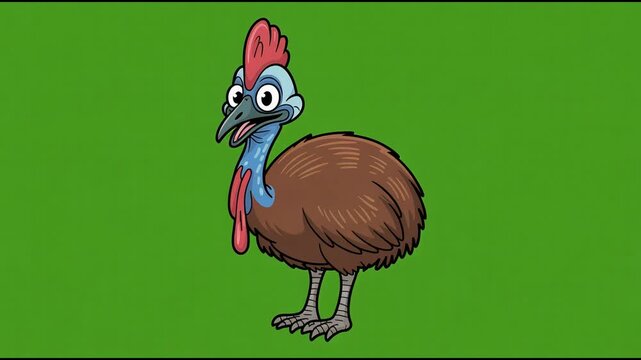 Funny cartoon parrot vector illustration of a cute bird character with a sign