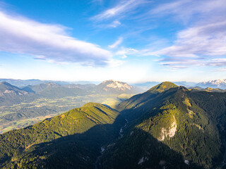 Landscape from the Austrian Alps with the Majestic Dobratsch Mountain in the center