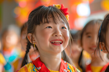 Children from various parts of world come together in a harmonious and diverse environment, fostering cultural exchange and understanding among younger generation