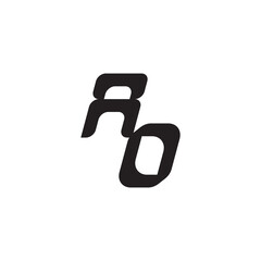 Initial Bold Logo Unique minimalist overlaping AO Monogram Simple Design Alphabet