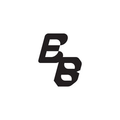 Initial Bold Logo Unique minimalist overlaping BB Monogram Simple Design Alphabet
