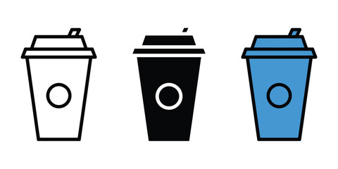 Disposable coffee cup with a lid icon vector. cafe branding and graphic symbol. vector illustration.