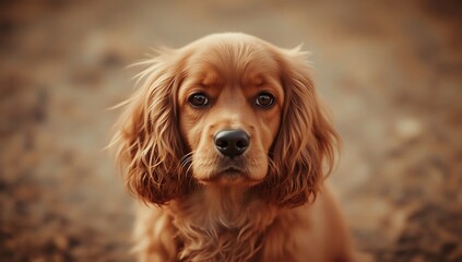 Obraz premium Close up of a brown cocker spaniel dog face