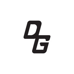 Initial Bold Logo Unique minimalist overlaping DG Monogram Simple Design Alphabet