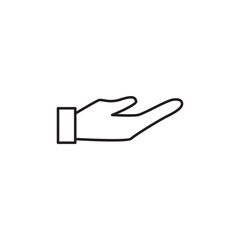 Outstretched Human Hand Outline Icon for Care and Giving