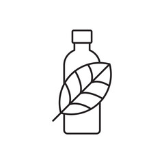 Eco Friendly Water Bottle Outline Icon Leaf