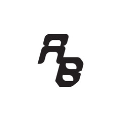 Initial Bold Logo Unique minimalist overlaping AB Monogram Simple Design Alphabet