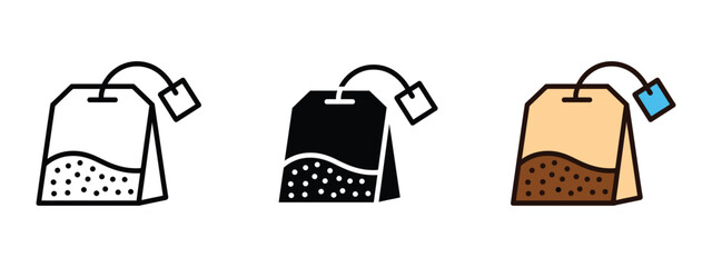 Tea bag icon vector. beverage branding and cozy lifestyle content symbol. vector illustration.