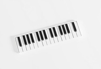 Clean, minimalist blank white piano key isolated on white background ,   instrument,  one