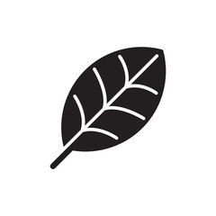 Bold Solid Glyph Icon Fresh Green Leaf Ecology