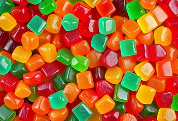 Colorful gummy candies arranged in a vibrant, geometric pattern,  food,  graphic