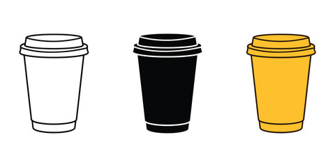 Сardboard cup icon vector. modern branding and cafe promotion symbol. vector illustration.