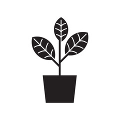 Potted Plant Solid Glyph Icon Home Decor Indoor