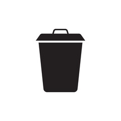 Trash Can Solid Glyph Icon for Waste Recycling