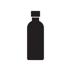 Solid Water Bottle Glyph Icon for Hydration Drinks