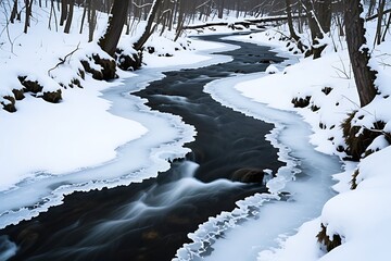 frozen river in winter